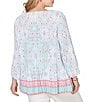Ruby Rd. Plus Size Tapestry Border Print V-Neck 3/4 Sleeve Blouse - Image 2