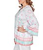 Ruby Rd. Plus Size Tapestry Print Scalloped V-Neck 3/4 Sleeve Top - Image 4