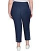 Ruby Rd. Plus Size Tencel Embroidered Hem Pull-On Ankle Pants, Color:Dark Indigo - Image 2
