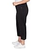 Ruby Rd. Plus Size Tencel ™ Embroidered Lotus Lace Hem Pull-On Pants, Color:Black - Image 3