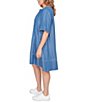 Ruby Rd. Plus Size Tencel™ Split Neck Short Sleeve Lace-Up Shift Dress - Image 3