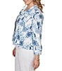 Ruby Rd. Plus Size Tencel™ Toile Print Point Collar Bracelet Roll Sleeve Button-Front Jacket - Image 3