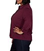 Ruby Rd. Plus Size Textured Dobby Vertical Stripe Point Collar Long Roll-Tab Sleeve Button-Front Shirt - Image 4