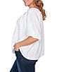 Ruby Rd. Plus Size Textured Jacquard Floral Scoop Neck Elbow Sleeve Top - Image 3