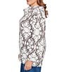 Ruby Rd. Plus Size Textured Jacquard Knit Medallion Cowl Neck Bracelet Length Sleeve Sweater, Color:Pink/Multi - Image 4