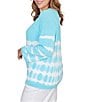 Ruby Rd. Plus Size Tie-Dye Crew Neck Bracelet Sleeve Cotton Rib Sweater Knit Top - Image 3