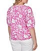 Ruby Rd. Plus Size Tropical Floral Split V-Neck Elbow Sleeve Top - Image 2