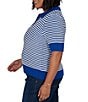Ruby Rd. Plus Size Two-Tone Collared V-Neck Elbow Length Sleeve Pullover Sweater - Image 4