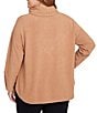 Ruby Rd. Plus Size Ultra-Soft Cowl Neck Long Sleeve Knit Sweater, Color:Chestnut - Image 2