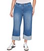 Ruby Rd. Plus Size Ultra-Soft Denim Rolled Hem Wide Leg Jeans - Image 5