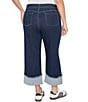 Ruby Rd. Plus Size Ultra-Soft Denim Rolled Hem Wide Leg Jeans, Color:Dark Indigo - Image 2