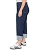 Ruby Rd. Plus Size Ultra-Soft Denim Rolled Hem Wide Leg Jeans, Color:Dark Indigo - Image 3