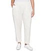 Ruby Rd. Plus Size Ultra-Soft Speckled Knit Pleated Cuffed Pull-On Pants, Color:Ivory Multi - Image 1