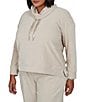 Ruby Rd. Plus Size Velveteen Cowl Neck Long Sleeve Pullover - Image 3