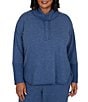 Ruby Rd. Plus Size Waffle Knit Drawstring Draped Cowl Neck Long Sleeve Top - Image 5