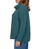 Ruby Rd. Plus Size Waffle Knit Drawstring Draped Cowl Neck Long Sleeve Top - Image 3