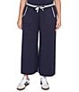 Ruby Rd. Plus Size Wide Leg Contrast Striped Trim Pull-On Sweater Pants, Color:Navy - Image 1