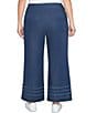 Ruby Rd. Plus Size Wide Leg Fringe Tiered Hem Pull-On Denim Ankle Jeans, Color:Dark Indigo - Image 2
