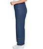 Ruby Rd. Plus Size Wide Leg Fringe Tiered Hem Pull-On Denim Ankle Jeans, Color:Dark Indigo - Image 3