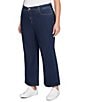 Ruby Rd. Plus Size Wide Leg Pull-On Denim Jeans, Color:Dark Indigo - Image 4