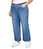 Ruby Rd. Plus Size Wide Leg Pull-On Denim Jeans, Color:Light Indigo - Image 4