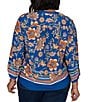 Ruby Rd. Plus Size Woven Floral Vines V-Neck 3/4 Sleeve Top - Image 2