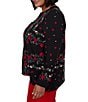 Ruby Rd. Plus Size Woven Matte Floral Band Collar Long Sleeve Button Front Shirt - Image 3