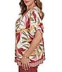 Ruby Rd. Plus Size Woven Sedona Scoop Neck Short Elasticated Sleeve Top - Image 3