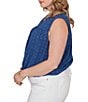 Ruby Rd. Plus Size Woven Split V-Neck Sleeveless Button Tie-Front Eyelet Top - Image 3