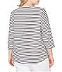 Ruby Rd. Plus Size Yarn-Dyed Cotton Jersey Striped Square Neck 3/4 Sleeve Tee Top - Image 5