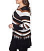 Color:Black Multi - Image 4 - Plus Size Zebra Print Scoop Neck Long Sleeve Asymmetrical Hem Sweater