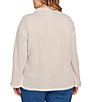 Ruby Rd. Plus Size Zig-Zag High Mock Neck Long Sleeve Knit Top, Color:Biscotti/Ivory Combo - Image 2