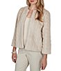 Ruby Rd. Plush Faux Fur Round Neck Bracelet Length Sleeve Jacket - Image 3