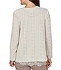 Ruby Rd. Pointelle Chenille Knit Round Neck Long Sleeve Top - Image 2