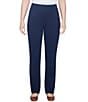 Ruby Rd. Ponte Knit Pintuck Straight Leg Pull-On Pants, Color:Navy - Image 1