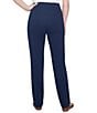 Ruby Rd. Ponte Knit Pintuck Straight Leg Pull-On Pants, Color:Navy - Image 2