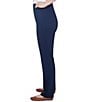 Ruby Rd. Ponte Knit Pintuck Straight Leg Pull-On Pants, Color:Navy - Image 3