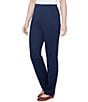 Ruby Rd. Ponte Knit Pintuck Straight Leg Pull-On Pants, Color:Navy - Image 4