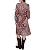 Ruby Rd. Ponte Victorian-Inspired Patchwork Point Collar Long Sleeve Self Tie Shirt Dress - Image 2