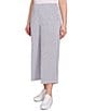 Ruby Rd. Puckered Stripe Knit Wide Leg Pull-On Pants, Color:Black/White - Image 4
