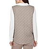 Ruby Rd. Quilted Cable Knit Spread Collar Long Sleeve Zip Front Jacket - Image 2