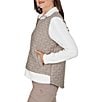 Ruby Rd. Quilted Cable Knit Spread Collar Long Sleeve Zip Front Jacket - Image 3