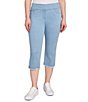 Ruby Rd. Relaxed Fringe Hem Pull-On Denim Pants - Image 1