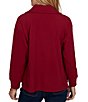 Ruby Rd. Ribbed Knit Faux Suede Trim Portrait Collar Long Sleeve Horse Bit Top - Image 2