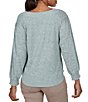 Ruby Rd. Ribbed Knit Horseshoe Neck Long Sleeve Combo Top - Image 2