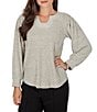 Ruby Rd. Ribbed Knit Horseshoe Neck Long Sleeve Combo Top - Image 4