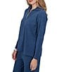 Ruby Rd. Ribbed Knit Portrait Collar Long Sleeve Quarter Zip Pullover - Image 3