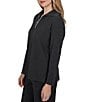 Ruby Rd. Ribbed Knit Portrait Collar Long Sleeve Quarter Zip Pullover - Image 6
