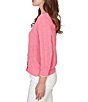 Ruby Rd. Ruffle V-Neck 3/4 Sleeve Button-Front Pointelle Cardigan - Image 3