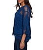 Ruby Rd. Scoop Neck 3/4 Sleeve Medallion Crochet Lace Top - Image 4
